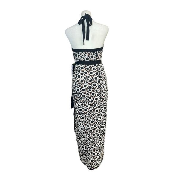 DVF x Target Halter Tie Neck Midi Dress Med Neutral Poppy Sweater Knit Stretchy - Picture 5 of 8